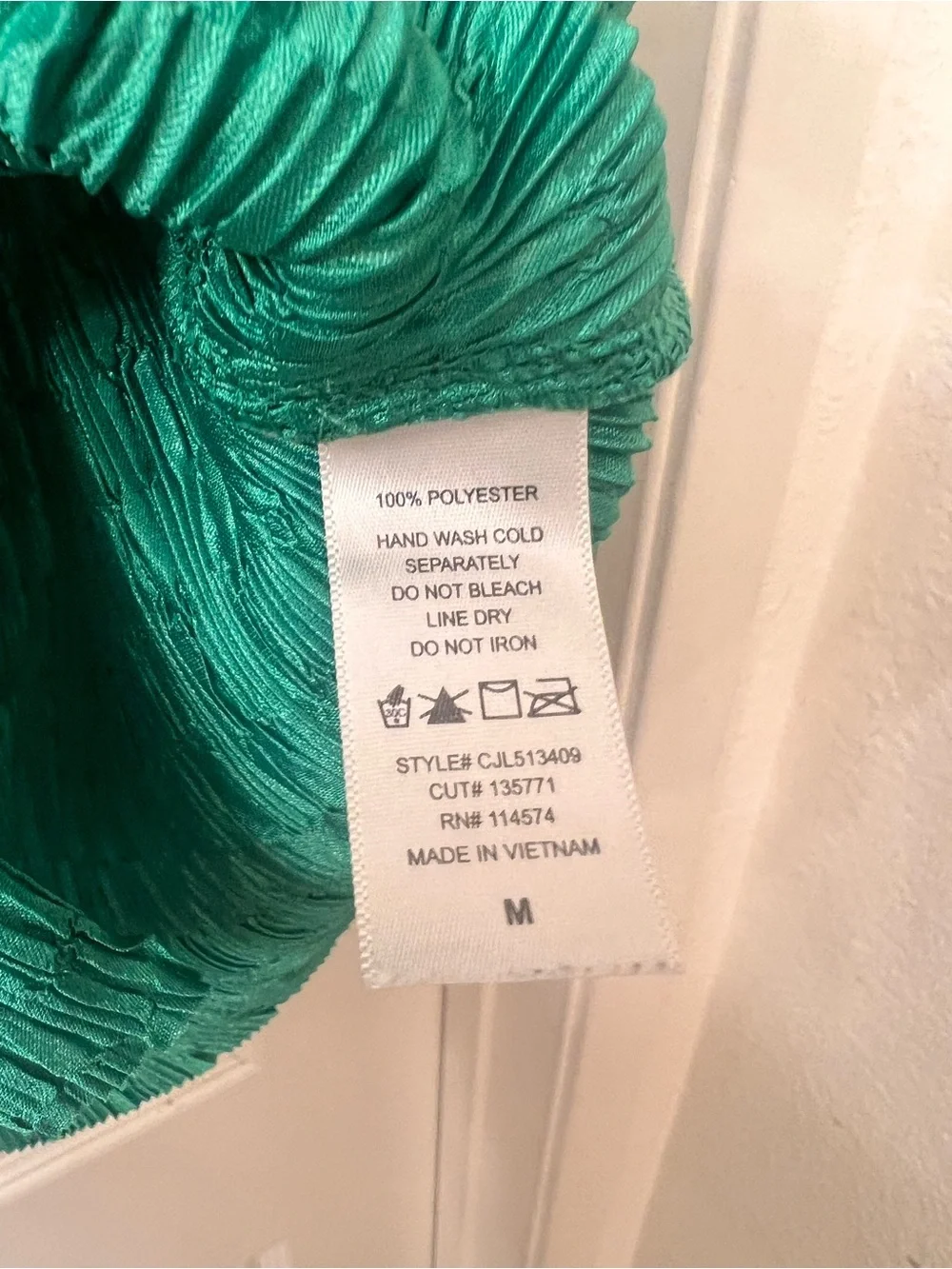 Pleione Womens Blouse Size M Green Textured Button-Up Short Sleeve Stretchy - Picture 4 of 6